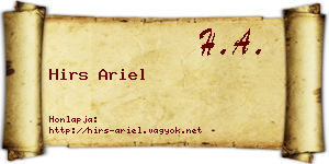 Hirs Ariel névjegykártya